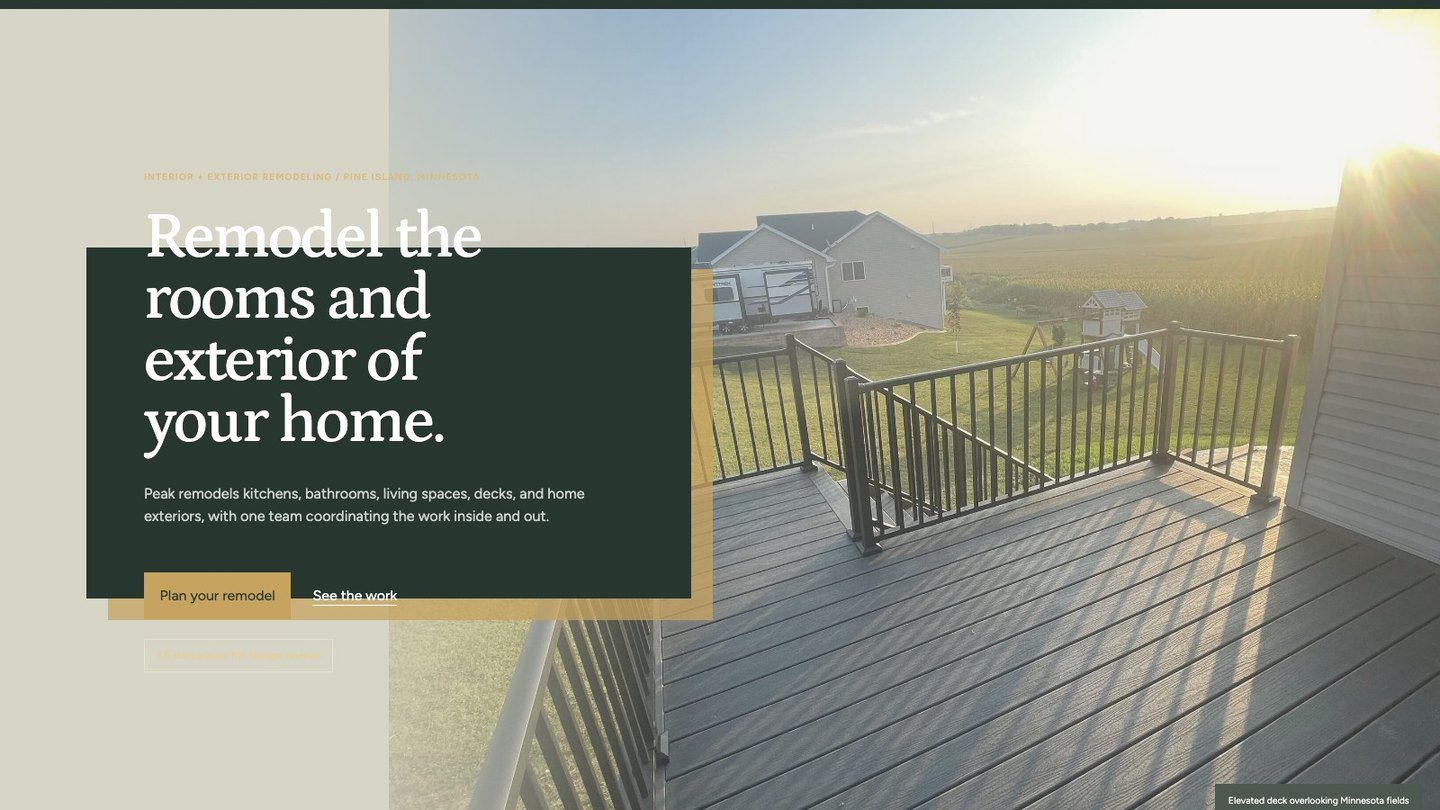The opening section of the new homepage