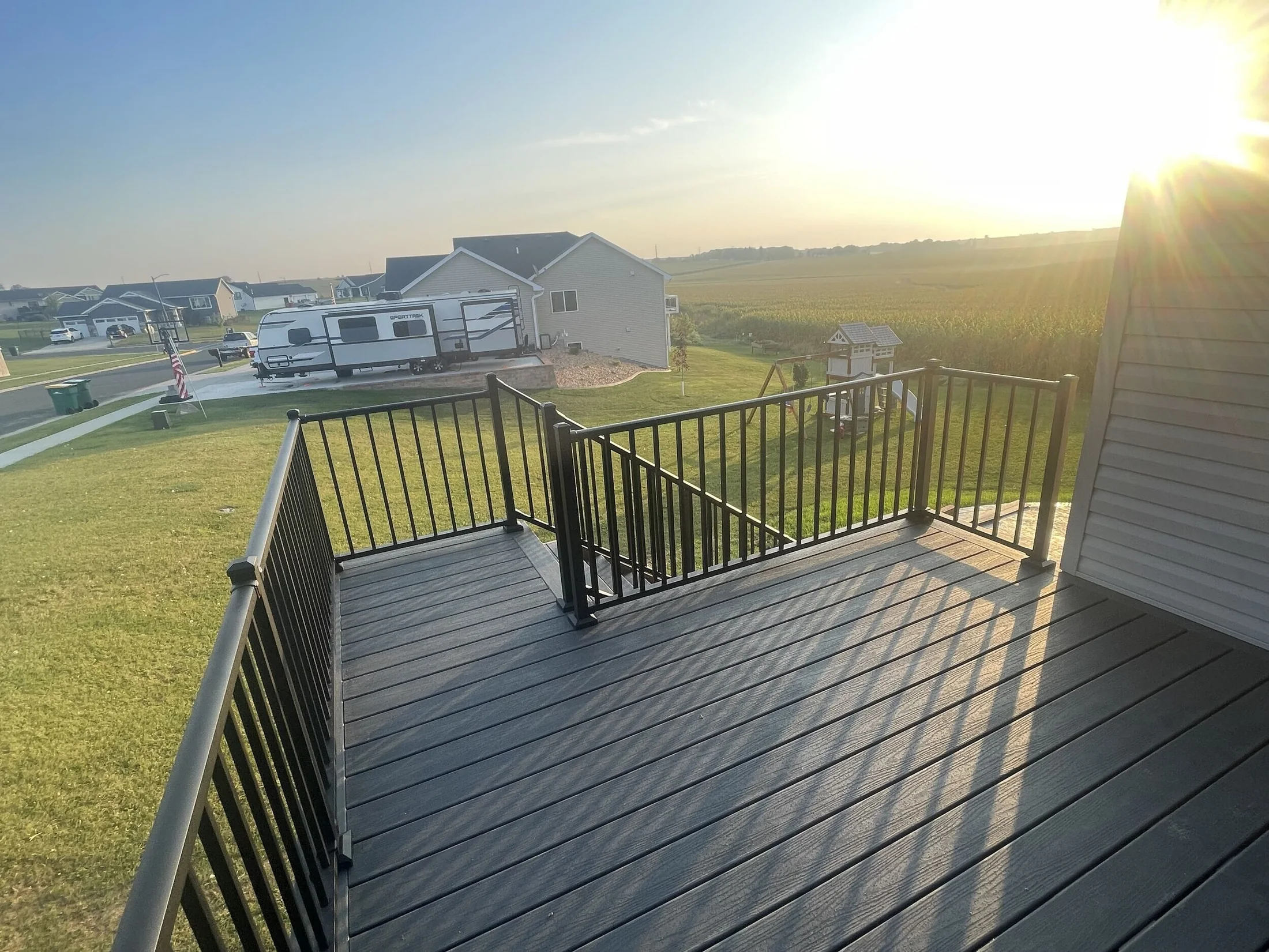Elevated deck overlooking Minnesota landscape